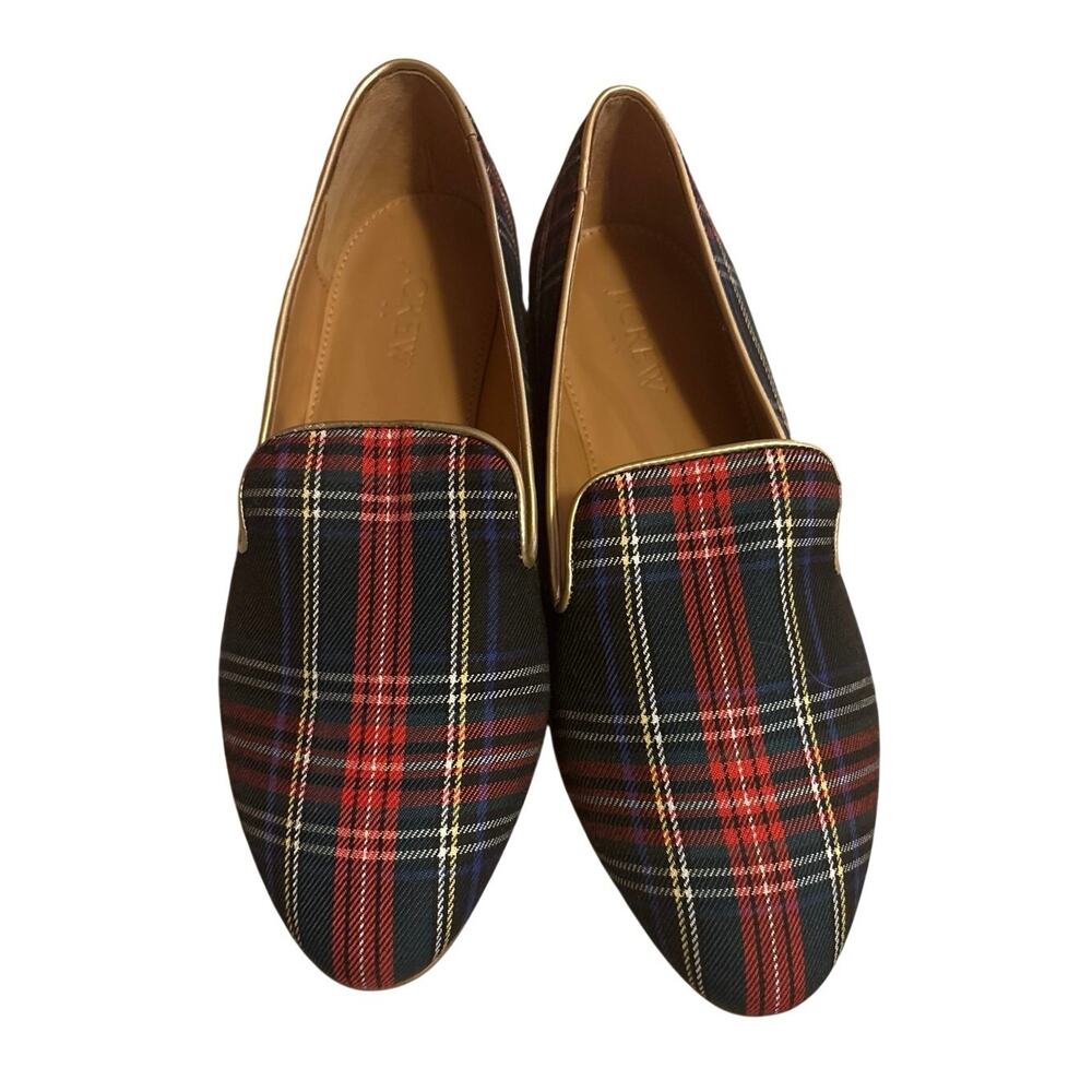 J.Crew Plaid Loafers Flats – Women’s Size 7 – Preppy Tartan Slip-On Shoes